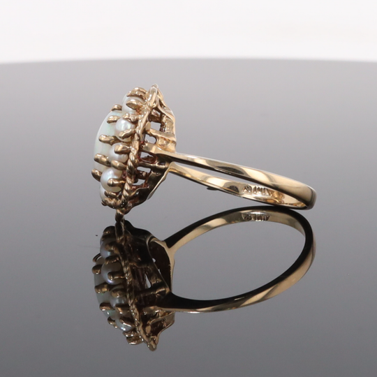 Vintage Opal Pearl Halo Ring