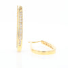 U-Shaped Channel Set Diamond Hoop Earrings