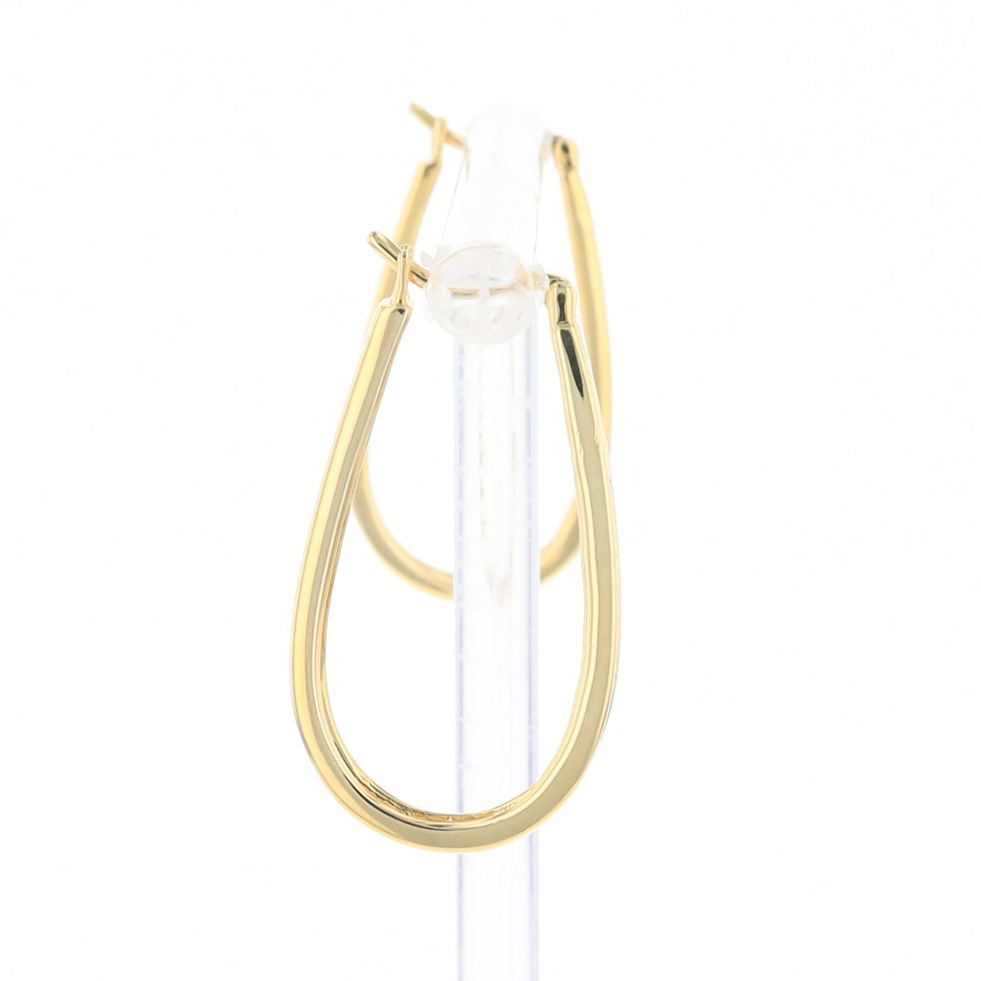 U-Shaped Channel Set Diamond Hoop Earrings