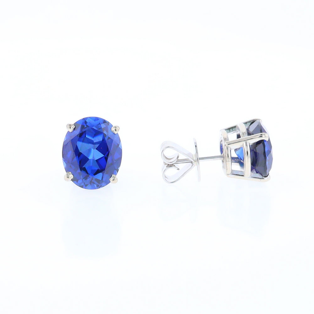 Imitation Sapphire Stud Earrings