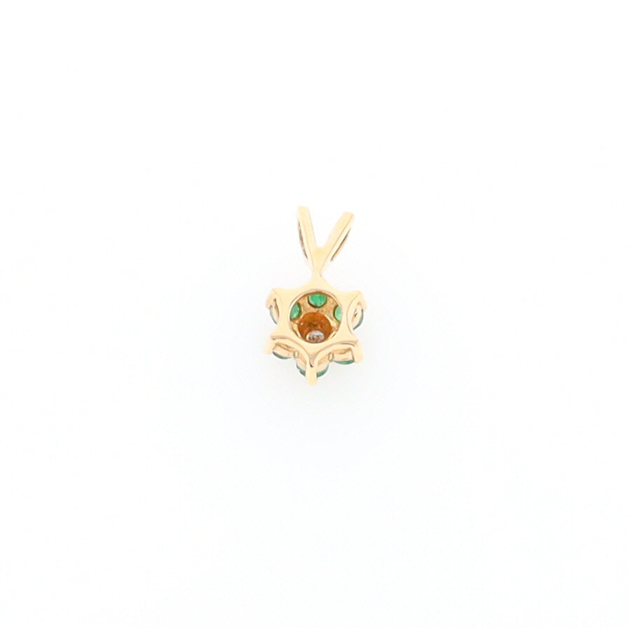 Small Emerald Flower Pendant