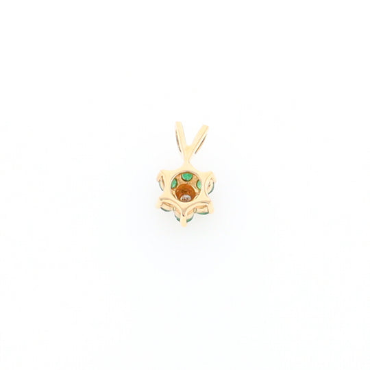 Small Emerald Flower Pendant