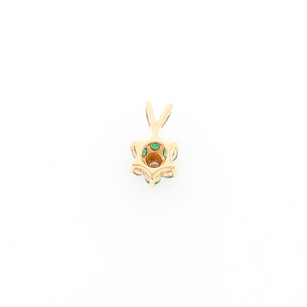 Small Emerald Flower Pendant