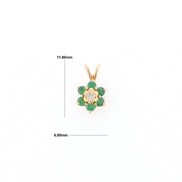 Small Emerald Flower Pendant