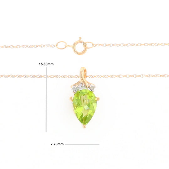 Pear-Shaped Peridot Necklace