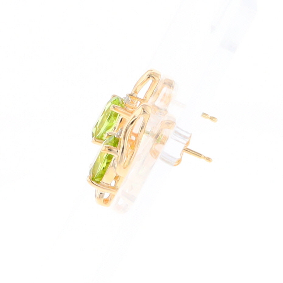 Peridot Ribbon Stud Earrings