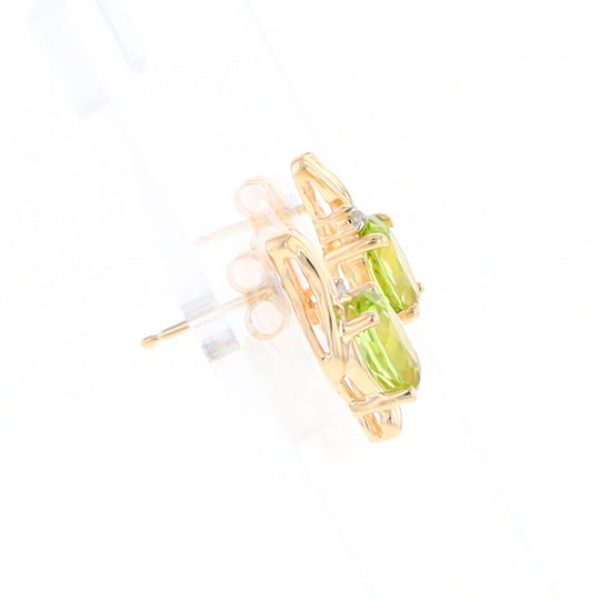 Peridot Ribbon Stud Earrings