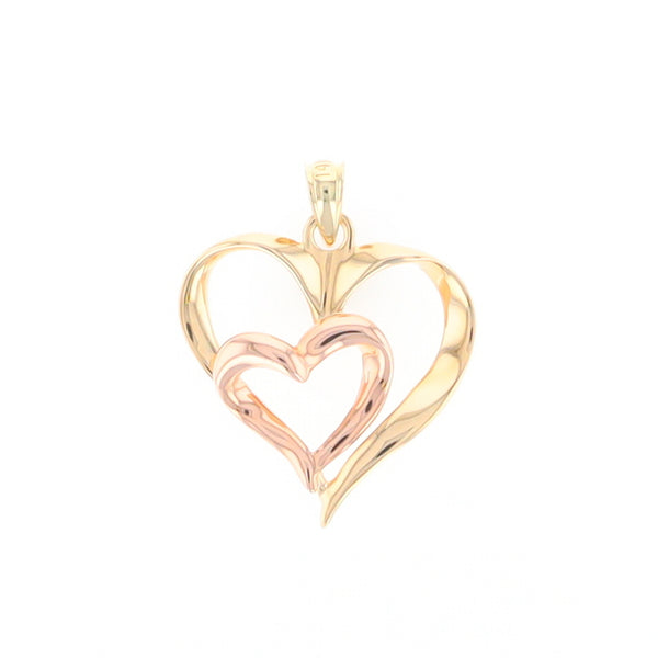 Two-Tone Double Heart Pendant