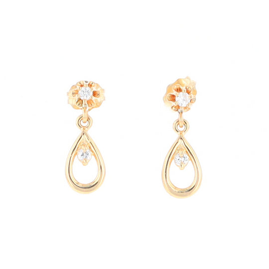 Dangle Teardrop Diamond Earrings