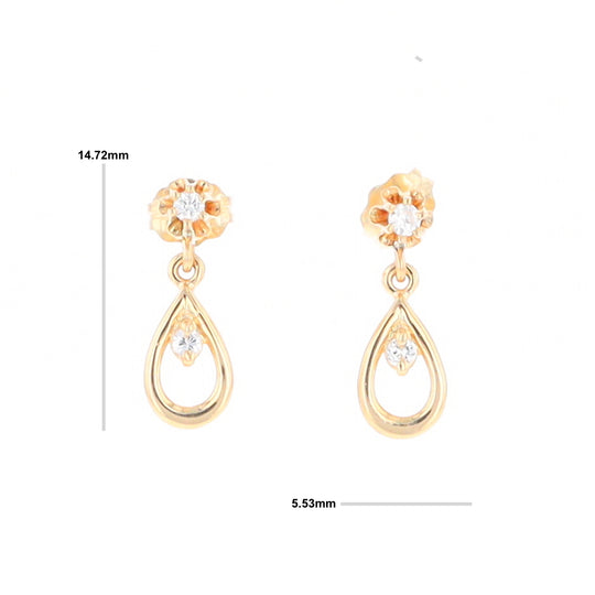 Dangle Teardrop Diamond Earrings