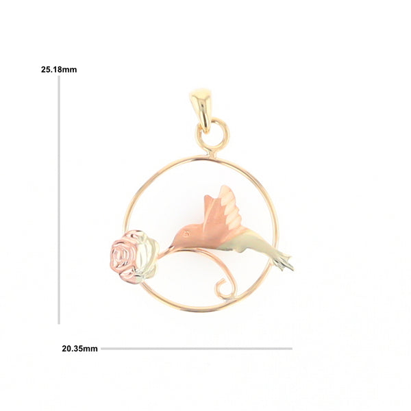 Hummingbird & Rose Pendant