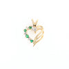 Open Heart Emerald and Diamond Pendant