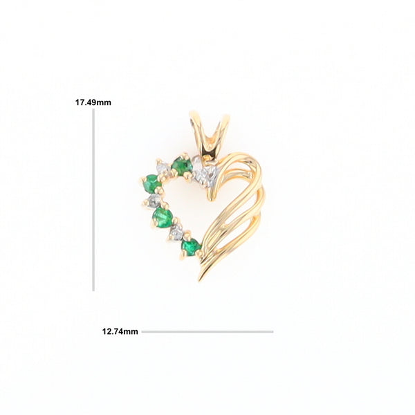 Open Heart Emerald and Diamond Pendant