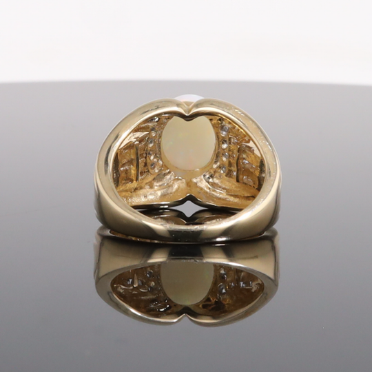 Opal Diamond Channels Ring