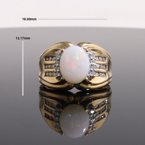 Opal Diamond Channels Ring