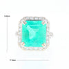 5.25ct Emerald Ring with Diamond Halo