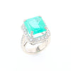 5.25ct Emerald Ring with Diamond Halo