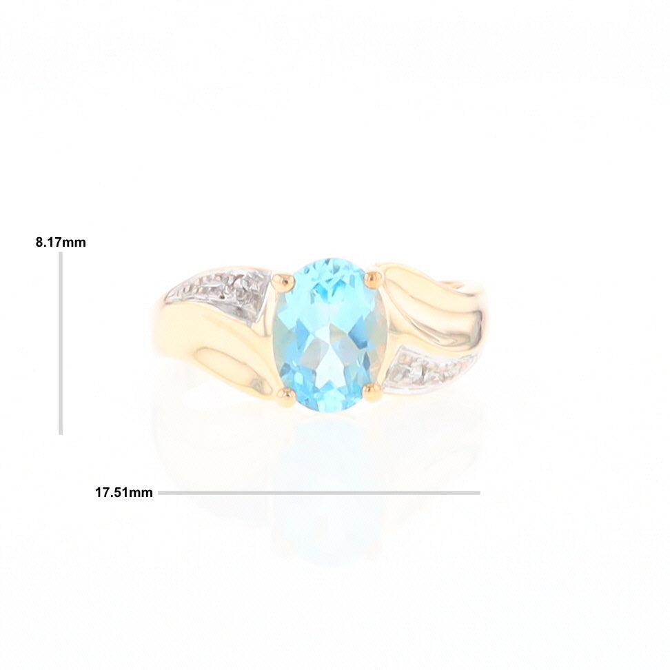 Blue Topaz Ring with Diamond Accents