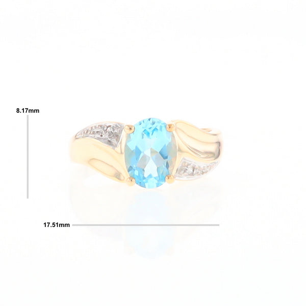 Blue Topaz Ring with Diamond Accents