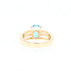 Split Shank Oval Blue Topaz Ring