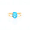 Split Shank Oval Blue Topaz Ring