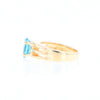 Split Shank Oval Blue Topaz Ring