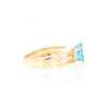 Split Shank Oval Blue Topaz Ring