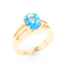 Split Shank Oval Blue Topaz Ring