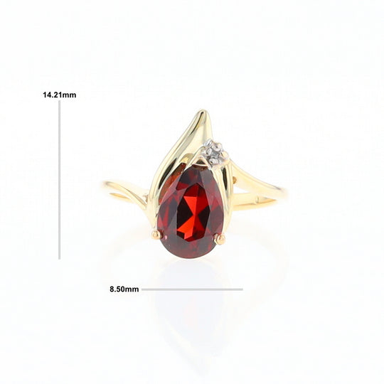 Pear Garnet Ring