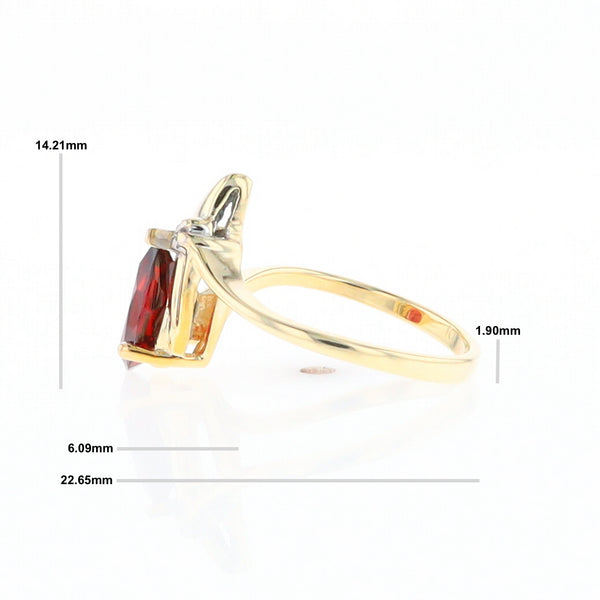 Pear Garnet Ring