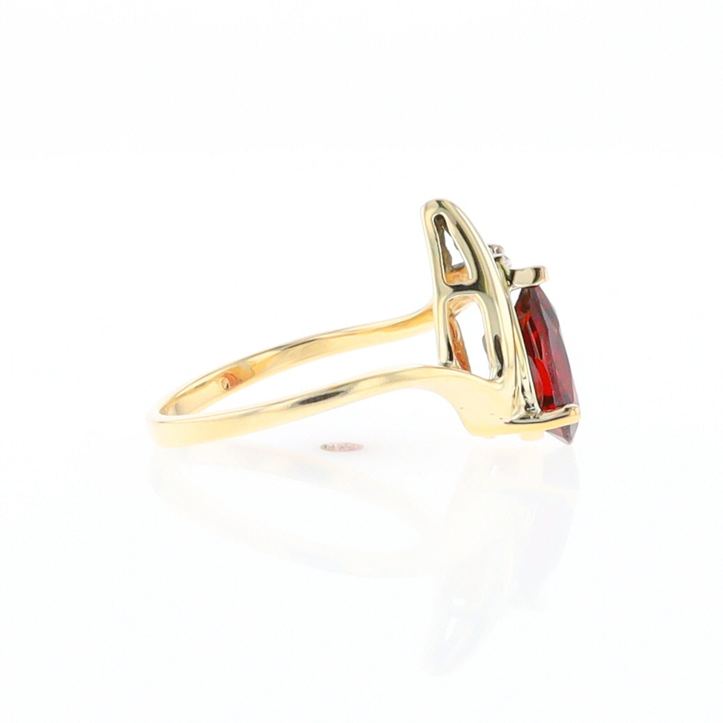 Pear Garnet Ring