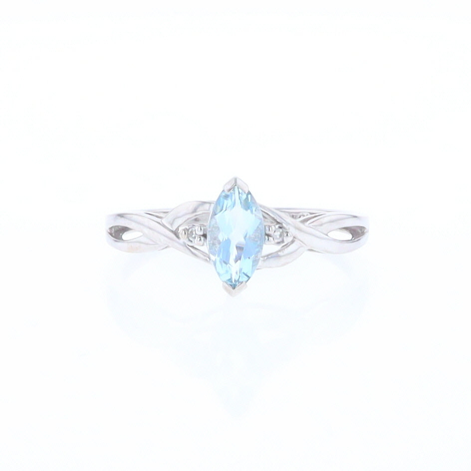 Marquise Blue Topaz Ring