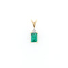 Synthetic Emerald Pendant with Diamond Accents