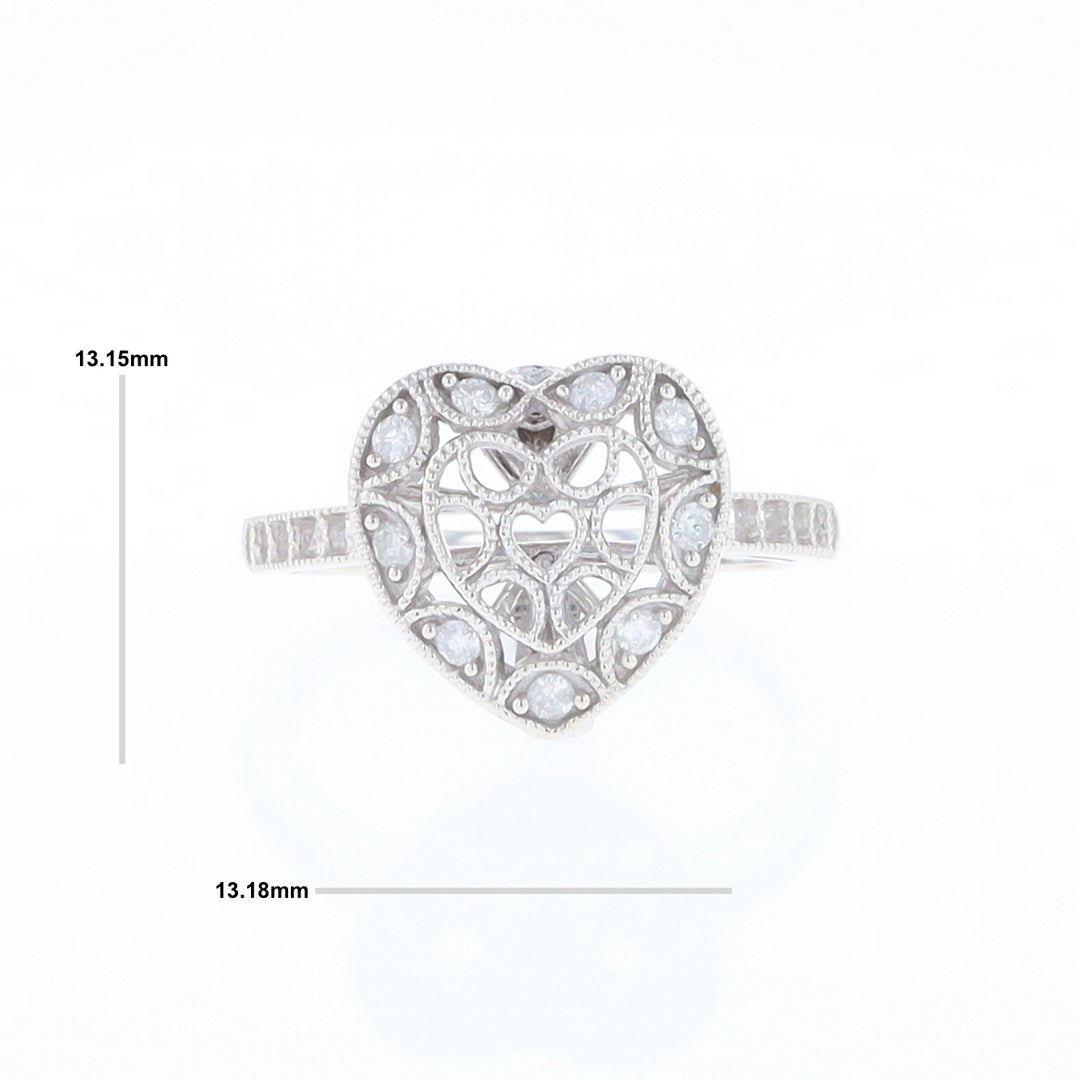 Open Heart Filigree Ring