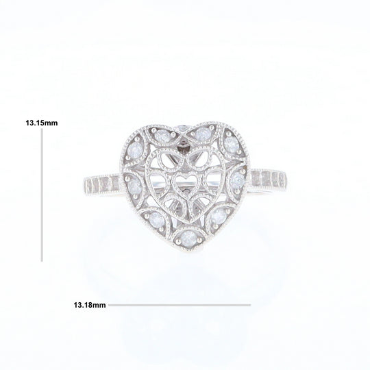 Open Heart Filigree Ring