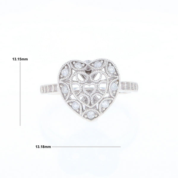 Open Heart Filigree Ring
