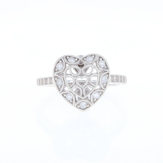 Open Heart Filigree Ring