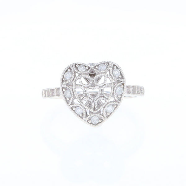 Open Heart Filigree Ring