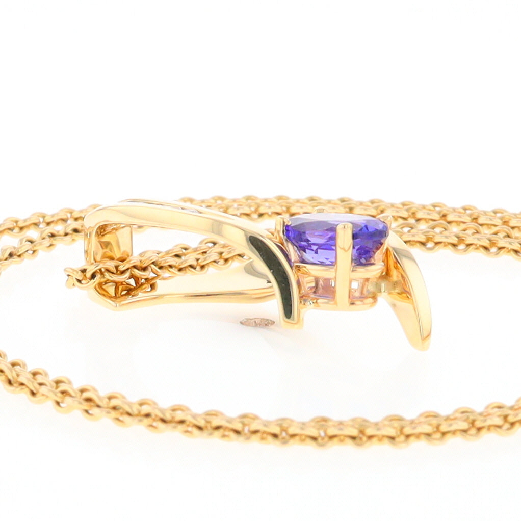 Synthetic Sapphire & Diamond Slide Pendant