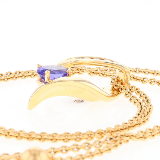 Synthetic Sapphire & Diamond Slide Pendant