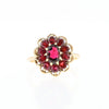 Floral Cluster Garnet Ring