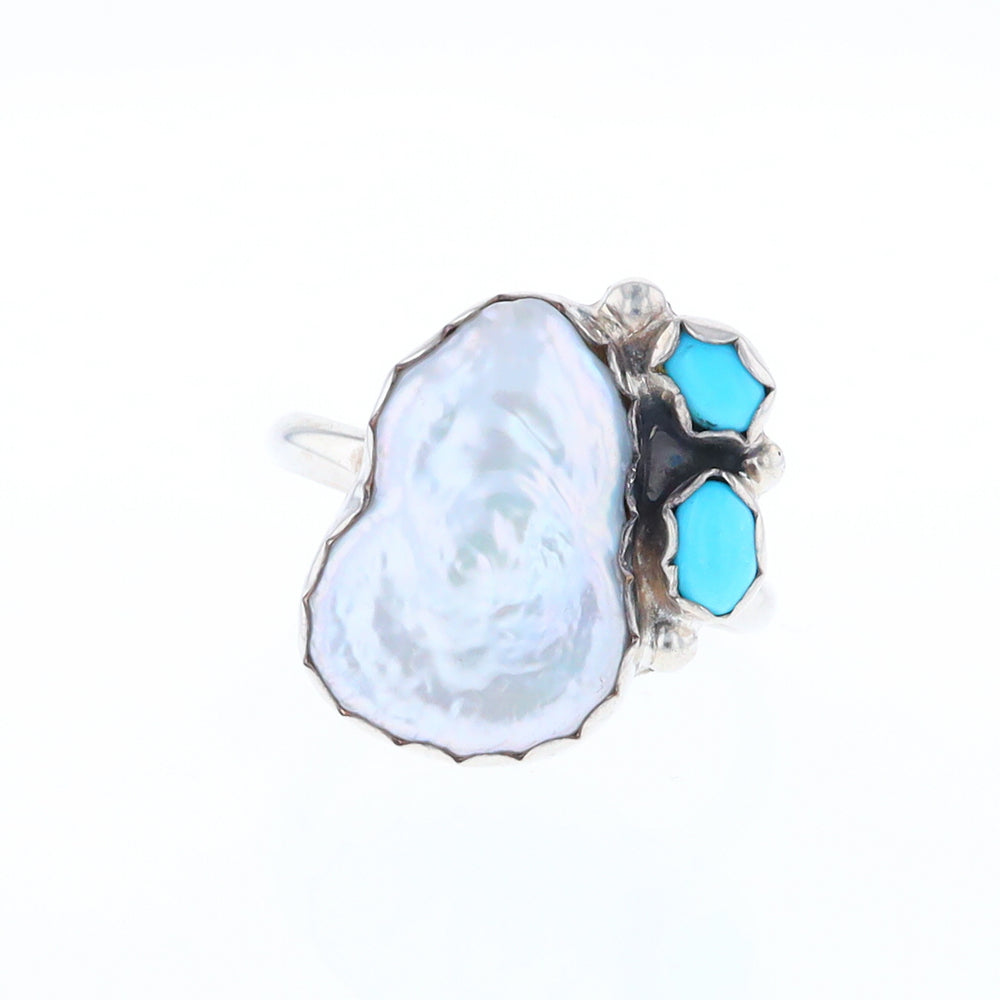 NativePearl & Turquoise Ring