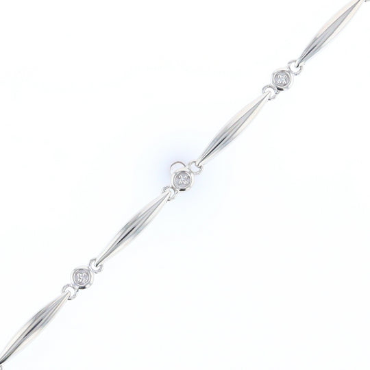 Elongated Link Diamond Bracelet