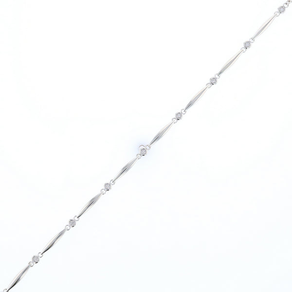 Elongated Link Diamond Bracelet