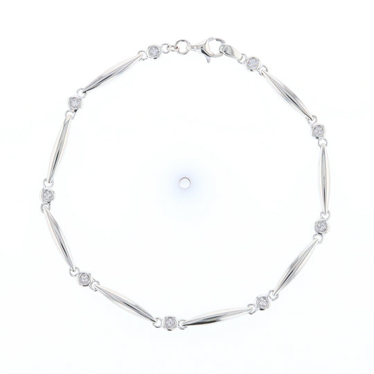 Elongated Link Diamond Bracelet