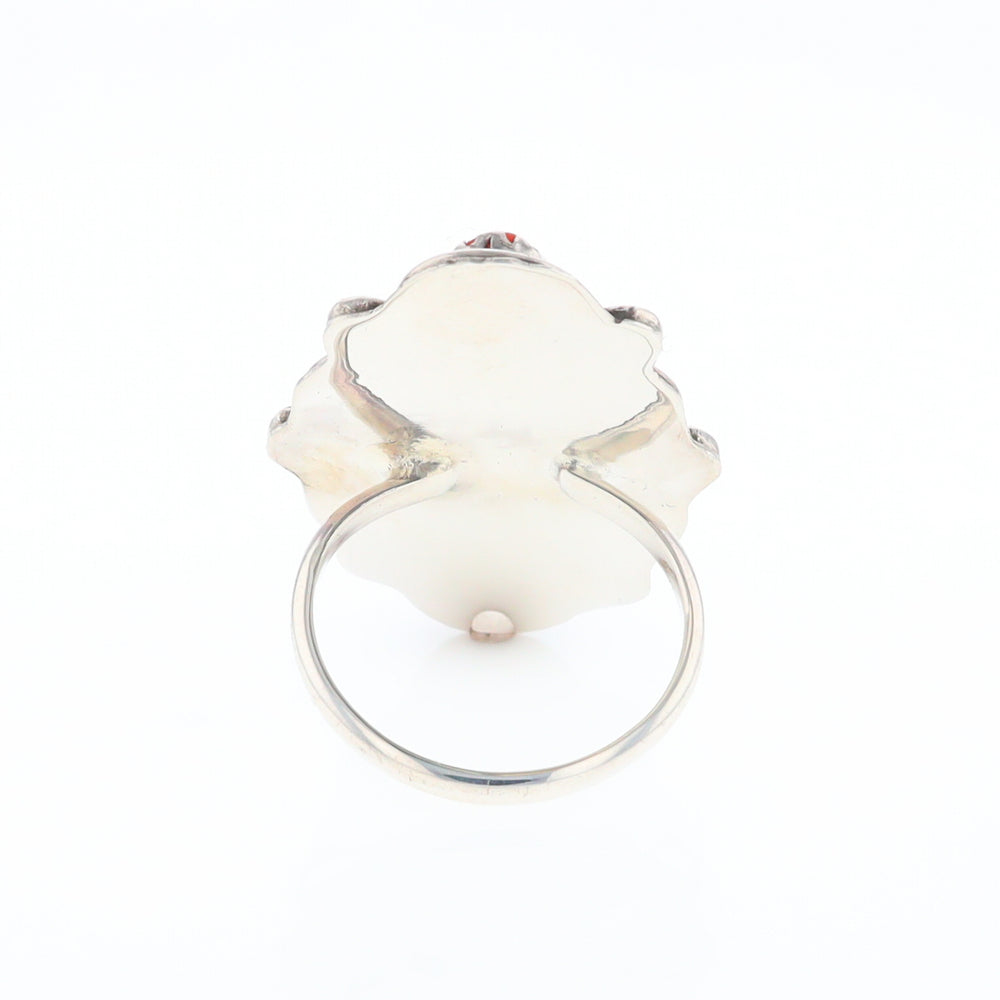 Bezel Set Coral Ring