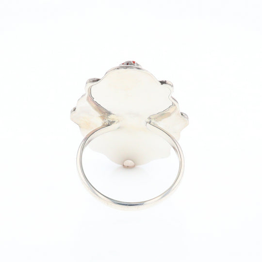 Bezel Set Coral Ring