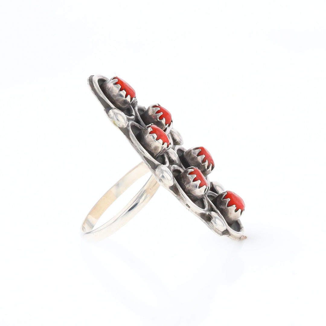 Bezel Set Coral Ring