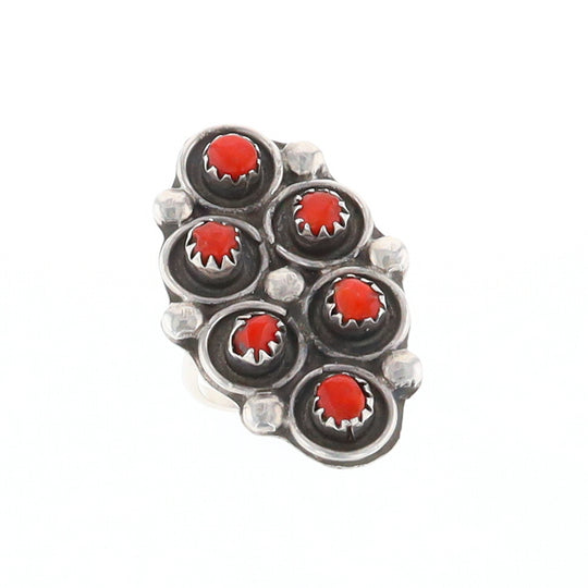 Bezel Set Coral Ring