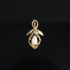 Pear-leaf Opal and Diamond Pendant